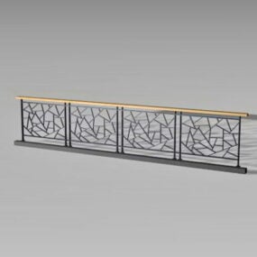 Model 3d Panel Railing Deck Logam Bangunan