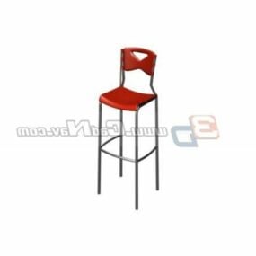 3д модель мебельного барного стула с металлическим каркасом