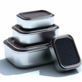 Kuchyňské kovové obědové boxy 3D model