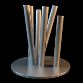 Metal Pipe Vase Art Decoration 3d model