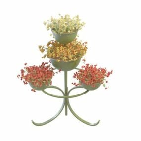 Modelo 3D de suporte de flores para plantas de metal ao ar livre
