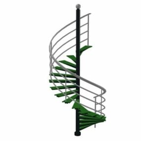 Mô hình 3d Cầu thang xoắn ốc bằng kim loại
