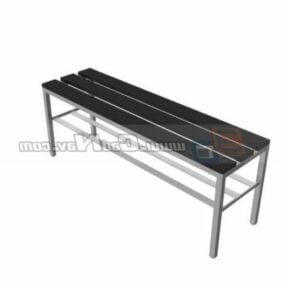 Metal Furniture Waiting Bench 3d model