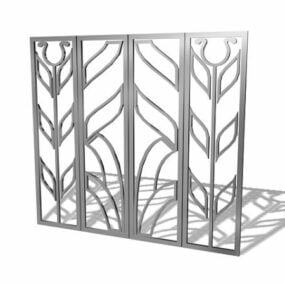 میله پنجره فلزی تزئینی مدل سه بعدی