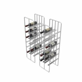 Étagère à vin avec cadre en fil métallique modèle 3D
