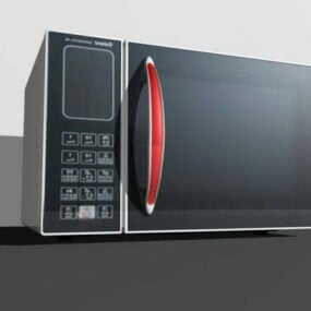 Modelo 3d de forno de microondas para utensílios de cozinha