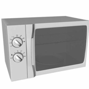 Forno de microondas e churrasqueira com duas funções Modelo 3D
