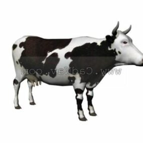 Modelo 3d de animal de vaca ordenhando
