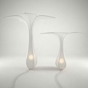 Mẫu đèn bàn tối giản màu trắng 3d