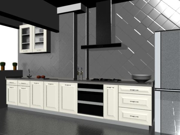 Minimalist Kitchen Cabinets Furniture Free 3d Model Max Vray