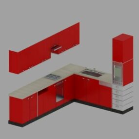Modelo 3d de armário de cozinha minimalista