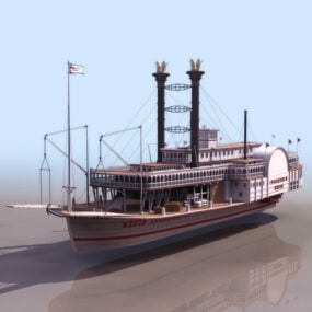Klassiek zeilboot wit zeil 3D-model