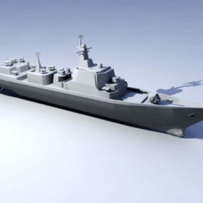 Modelo 3d del buque de guerra moderno Uss