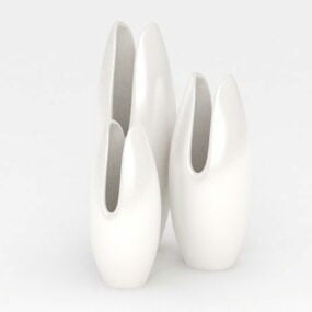 リビングルームのモダンな白いセラミック花瓶3Dモデル