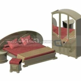 3д модель современной деревянной мебели для спальни