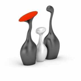 Kunstudsmykning af abstrakte vaser 3d-model