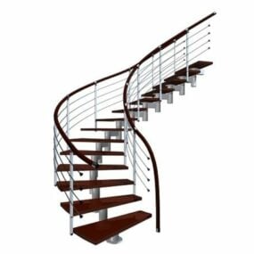 3д модель дизайна современной арочной лестницы
