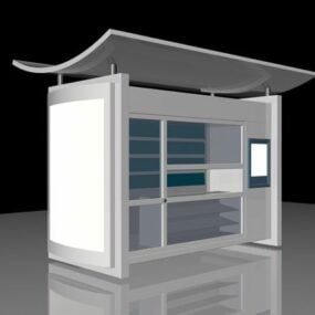 City Modern Bus Shelter 3d-modell