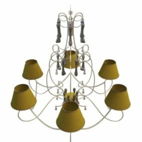 Modern Chandelier With Antique Shades 3d model