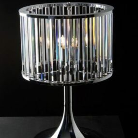 3д модель хрустальной настольной лампы в современном стиле