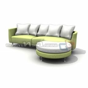 Modelo 3d de sofá de canto de tecido para móveis modernos