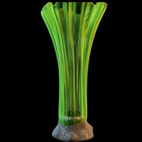 Nowoczesny wystrój wazonu z zielonego szkła Model 3D