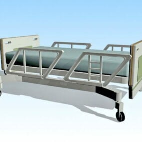 مدل سه بعدی تخت بیمارستانی با طراحی مدرن