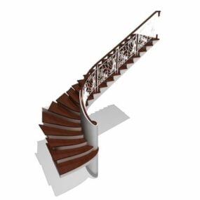 Diseño de escalera interior moderno modelo 3d