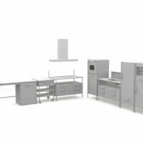 Simple Modern Home Kitchen 3d model