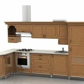 Apartment Modern Corner Kitchen Set 3d model