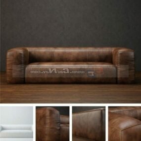 3д модель современного домашнего кожаного дивана