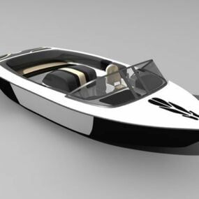 Pełna szklana pokrywa przednia łodzi motorowej Model 3D