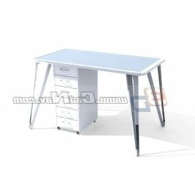 Modern Office Desk With Cabinet Furniture 3d model