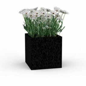 Modelo 3D moderno de plantador de flores ao ar livre