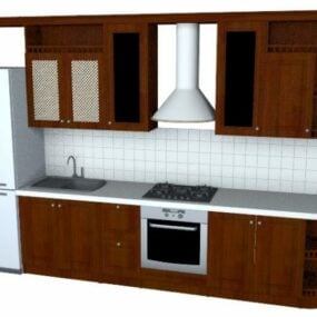 Gabinete de cocina residencial modelo 3d
