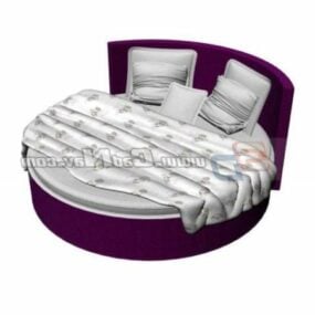 Modernes großes rundes Bett 3D-Modell