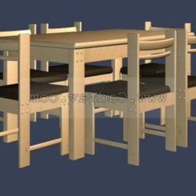 Moderner Esszimmerstuhl und Tisch 3D-Modell