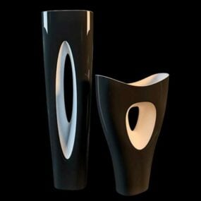 Ensemble d'art de vase abstrait moderne modèle 3D