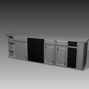Modelo 3D de móveis modulares para armários de cozinha