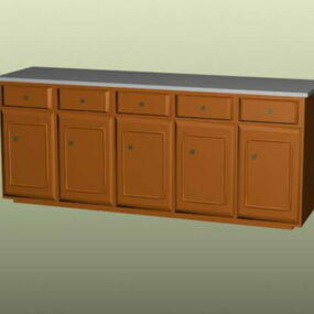 Modular Wooden Kitchen Cabinet Furniture 3d model