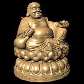 3д модель старинной статуи Будды монаха Будая