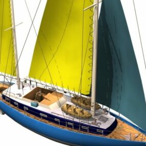 Vattenskotrar Moonlight Sailing Vessel 3d-modell