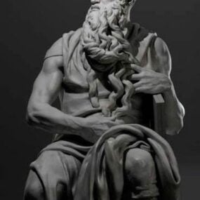 Vintage Moses Statue 3D-Modell