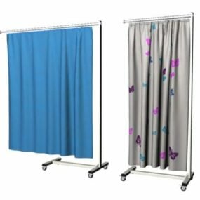 Movable Curtains Hospital Equipment 3d model