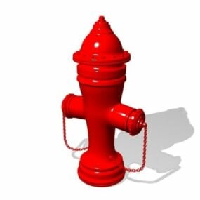 Boca de incendio pintada de rojo modelo 3d