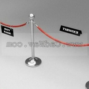 Équipement de corde de barrière de musée modèle 3D