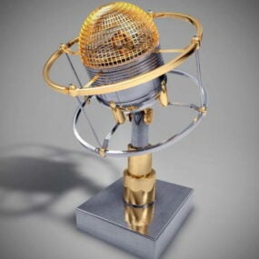 Music Microphone On Stand 3d model