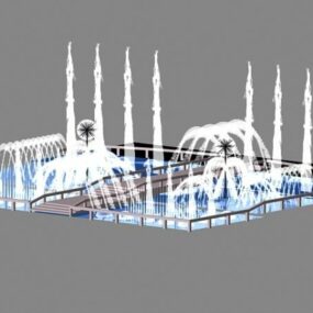 مدل سه بعدی آبنمای موزیکال میدان شهر