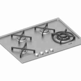 Gas And Electric Kitchen Cooktop 3d model