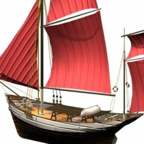 Modelo 3d de embarcação náutica para barco à vela